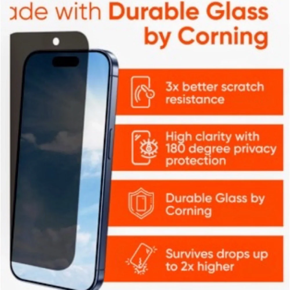 On Running Orange Glass Screen Protector for iPhone 15 Pro
